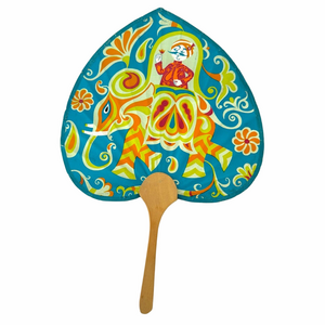 Vintage Air India Airline Paper Advertising Fan Promotional Paisley Floral Rare